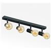 K-Bright Faretti da Soffitto Orientabili,Lampada da Faretti con 4 AttaccoE27, Plafoniera 4 Luci Interno, lampada da Soffitto per Cucina, Camera da Letto, Lampadina Non Inclusa, Antracite