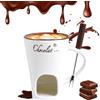 DAZZTIME Tazza per Fonduta in Ceramica,130ml Tazza per fondere pentola Calda al Cioccolato,Tazza per Fonduta di Cioccolato,Fonduta Cioccolato Ceramica Set,per Caramelle e Cioccolato