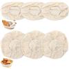 LiuHancsqd 6 Pz Inserto in Lino per Cestino da Lievitazione, Inserto in Tessuto per Cesto lievitazione Pane, Panno di Lino per Cestino, Fodera Cestello di Fermentazione, Rotondo/Ovale