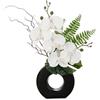 Oairse Pianta Orchidee Artificiale Con Ciambella in Ceramica, Vaso Decorativo, Fiori Real-Touch Come Veri, Decorazione da Tavolo, Davanzale, Altezza 41