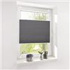 Deswell Tenda Plissettata a Pacchetto Veneziane 35 x 120 cm Antracite,Senza Fori per Finestre (Larghezza x lunghezza)