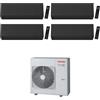 Toshiba CONDIZIONATORE TOSHIBA QUADRI SPLIT SHORAI EDGE BLACK 9000+9000+9000+12000 BTU WIFI INVERTER RAS-4M27G3AVG-E A++