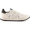 Armani Exchange Openwork Side, Logo a Contrasto, Inserti in Microsuede, Scarpe da Ginnastica Uomo, Bianco, 39 EU