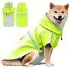 Ducomi Neon Impermeabile Cane Taglia Piccola, Media e Grande - Mantella Pioggia per Cani con Chiusura Strappo e Tasca - Cappotto con Fascia Riflettente e Cappuccio Regolabile (Neon Yellow, S)