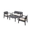 Set da giardino java con cuscini antracite 4 sedute e tavolino