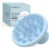 SHINLEA Massaggiatore Cuoio Capelluto in Silicone,Spazzola Shampoo aiuta la crescita dei capelli e rimuove la forfora,uso bagnato e asciutto,blu