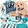 Tacobear Elettronico Cane Giocattolo per Bambini Veterinario Dottore Bambini Animali Giocattolo con Veterinario Costume Giocattolo Cammina Abbaia Giochi di Imitazione Regalo di Compleanno per Bambini