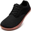 JUEQIBAA Uomo Barefoot Scarpe Minimaliste Trail Running Scarpa da Camminata Leggere Antiscivolo Nero 39