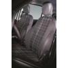 CORA MANUFACTURING Coprisedili anteriori personalizzati Fiat Panda 12> tess. misto cotone scozzese grigio/piombo