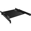 Audibax Pro Rack Drawer Ext 1U - Vassoio Scorrevole con Griglie 1U per Rack da 19 pollici - Ripiano Rimovibile 482,6 mm di Larghezza x 376 mm di Profondità - Realizzato in Acciaio - Capacità 8 kg