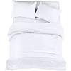 Utopia Bedding Set Copripiumino da 4 Pezzi - Copripiumino 200x200cm, Lenzuolo con Angoli 135x190cm, Federe 50x75cm - (Bianco, Matrimoniale)