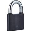 Yale Y300B/63/127/1 - Lucchetto Y111B/60 60 mm nero: corpo in acciaio con arco temprato antitaglio e serratura a chiave testata 10.000 cicli per armadietti cassette garage e capanni