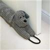 Marwood Paraspifferi decorativo sotto porta, 106 cm, per porte e finestre, zavorra a forma di animale, blocca il rumore per la parte inferiore della porta con passanti per appenderlo, cane grigio,