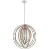 TRIO LIGHTING FOR YOU Trio Boolan Lampada a Sospensione, Sfera, Cerchi di Legno, Diametro 50 cm, E27, 0 watts, Legno