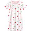 ANIMQUE Ragazze Camicia da Notte Estate Maniche Corte Pigiama Principessa Abito Bambino Bambini Carina Fragola Famiglia Camicia da Notte 1-10 Anni, Fragola Bianco 110