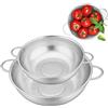 aghoer 2 Pezzi Scolapasta in Acciaio Inox Colino Setaccio,setaccio per farina,Cucina Scolapasta Setaccio Colino Filtro Maglia fine con Maniglia per Dolci Pasta Riso Verdura,19+22 cm