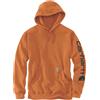 CARHARTT FELPA LOOSE FIT SLEEVE LOGO HOOD MARMALADE