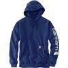 CARHARTT FELPA LOOSE FIT SLEEVE LOGO HOOD SCOUT BLUE