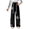 YEAHDOR Jeans Lunghi per Bambina Pantaloni Straight Elastico in Vita Pantaloni Denim Vintage Pantaloni Cargo Pantaloni di Jeans a Gamba Larga Sweatpants Blu 13-15 Anni