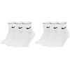 Nike 6 paia di calzini corti da uomo e donna, bianco, nero, set risparmio SX7667 calze sportive per la vita tutti i giorni in cotone, lunghe alla caviglia, suola imbottita, taglia 34, 36, 38, 40