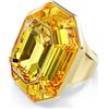 SWAROVSKI ANELLO COCKTAIL LUCENT, GIALLO, FORMA OCTAGONALE, PLACCATO ORO 58