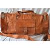 Fatto a mano Borsone da viaggio uomo marrone in vera pelle di capra 25" borsone palestra n...