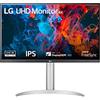 LG 27UP650K Monitor 27" Ultra HD 4K (3840x2160), IPS, HDR 400, DCI-P3 95%, AMD FreeSync, 60Hz, 5ms (GtG), HDMI 2.0, DisplayPort 1.4, AUX, Stand Pivot, Flicker Safe, Bianco