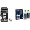 De'Longhi Macchina da caffè completamente automatica Magnifica Evo ECAM 292.81.B con sistema latte LatteCrema, 7 pulsanti di selezione diretta Original EcoDecalk DLSC502 - decalcificante
