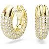 Swarovski Orecchini a cerchio Dextera, Piccoli, Bianchi, Placcato color oro