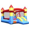 RELAX4LIFE Castello Gonfiabile per Bambini con Recinzione a Rete, Centro da Gioco con Scivolo, Trampolino Gonfiabile da Giardino (MODELLO 2)