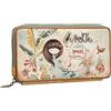 Anekke - Portafoglio da donna - Portafoglio grande per passaporto - Protezione RFID - Realizzata in ecopelle con chiusura a cerniera Amazonia - Accessori e accessori da donna - 23x12x3 cm