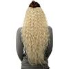 WIG ME UP - Toupet- Clip nelle estensione dei capelli 7 pezzi, Mezza Parrucca Ricci Fitti circa 70 cm lunghezza & 25 cm larghezza Biondo platino H9311-613