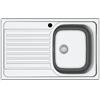 Fhuller Lavello INCASSO 1 Vasca DESTRA + Gocciolatoio Sinistro | Acciaio Inox Prelucido | 79x50 cm | Incasso 6 mm | Foro Scarico 3,5" | Lavello Cucina Resistente, Igienico e Facile da Pulire