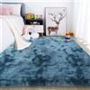 LYKEJI Tappeti per camera da letto Tappeti a pelo lungo e morbidi Tappeti antiscivolo per interni extra morbidi e confortevoli per soggiorno Camera da letto Bambini (blu, 120x160cm)