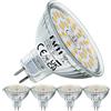 EACLL Lampadine LED GU5.3 MR16 6W Equivalente a Alogena 50W, Pacco da 4, 485lm 4000K Bianco Naturale, Faretti AC/DC12V senza Sfarfallio, Angolo a Fascio 120° Spot, Non dimmerabile Lampade Riflettore