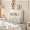 BNCKTRD Grande cuscino per la schiena, comodo cuscino da lettura e schienale nel letto, cuscino lungo XXL, cuscino da parete, in velluto, bianco, 80 cm