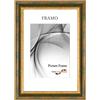 FRAMO N°48 - Cornice portafoto barocca, formato DIN A3 (29,7 x 42), in legno massello | marrone scuro oro | retro vintage antico telaio in legno con vetro sintetico infrangibile e antiriflesso e ganci