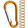 Outdoor Saxx® - Moschettone in Alluminio, 10 Pezzi, Misura S da 4 cm | per Fissare l'Attrezzatura allo Zaino, alla Cintura, alla Tenda, alla Canoa | Arancione, Set da 10 Pezzi
