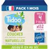 TIDOO - Pannolini taglia 4 7-18 kg - Pannolini per bambini ecologici - Pannolini usa e getta con composizione naturale - Rispettoso delle pelli sensibili - 12 ore di protezione - Set di 3 x 44
