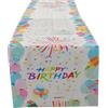YILANJIN Runner da Tavola per Compleanno, 33cm x 183cm Runner per Il Tavolo, Tovaglia Compleanno, Corridore da Tavolo Decorazioni, Runner Cucina Tavolo per Bambini, Ragazze, Ragazzi