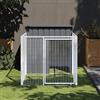 Azzrora Box per Cani da Esterno, Box Cani Esterno Taglia Grande, Casetta per Cani da Esterno Taglia Grande, Gabbia per Cani, Recinto per Cani, con Corsa Antracite 110x201x110 cm Acciaio Zincato