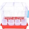 Pet's Solution - Gabbia per Canarini e Piccoli Uccelli da Cova, con 2 Posatoi, 1 Beverino, 4 Mangiatoie e Griglia Divisoria - Rosso
