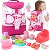 Tacobear Accessori Bambole per Bambina, Gioco di Ruolo Giocattoli con Zaino Fasciatoio Vasino Pannolino Biberon, Adatto per 36cm Bambole Compleanno Regalo Bambina 3 4 5 6 Anni (Bambola Non Inclusa)