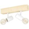 Eglo Lampada da soffitto Townshend 3, plafoniera vintage a due punti luce, dal design industrial, lampada retrò in acciaio e legno, bianco, marrone, E27, certificazione FSC