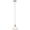 Eglo Lampada a sospensione Brenda, lampada da sala da pranzo, lampadario in metallo argento e vetro bianco alabastro, attacco E27, Ø 19,5 cm