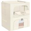 AiQInu 2 Pezzi Scatole per Armadio con Cerniera, 24L Organizzatore Armadio con Struttura in Metallo Pieghevole, Scatole per Vestiti Impilabili, per Trapunte Coperte Biancheria - 40 x 30 x 20 cm