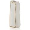 Tomasucci WINK DESIGN, Vaso LINEA-C GOLD - vaso in ceramica - colore bianco finitura opaca - dettagli in colore oro - cm 15x10x41