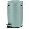 kela Cestino per cosmetici verde 3 l, cestino da bagno in metallo con pedale, cestino da bagno con sacchetto interno e manici per il trasporto, MONACO, verde giada opaco