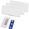 Hinapan 3 targhette magnetiche per nome, porta badge magnetico con 3 potenti magneti al neodimio, autoadesive magnetiche, riutilizzabili, etichette per nome bianche fatte in casa