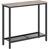 HOOBRO Consolle Ingresso, 75 cm Tavolo Console Stretto, Piccolo Tavolo da Divano con Ripiano Portaoggetti, per Corridoio, Soggiorno, Camera da Letto, Salotto, Grège e Nero EBG74XG01